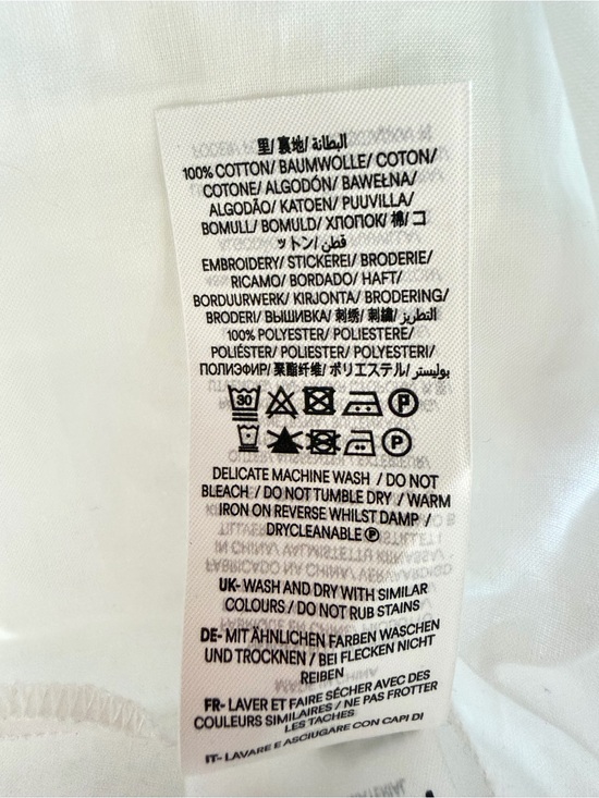 BODEN White May Broderie Tea Linen Blend Midi Dress Size 6P 36657